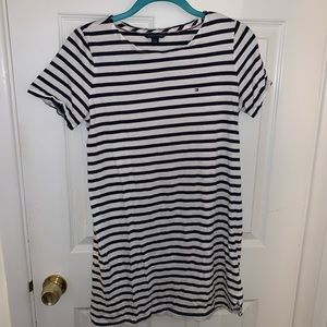 Striped Navy and White Dress